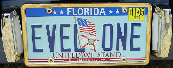 Evel One license plate